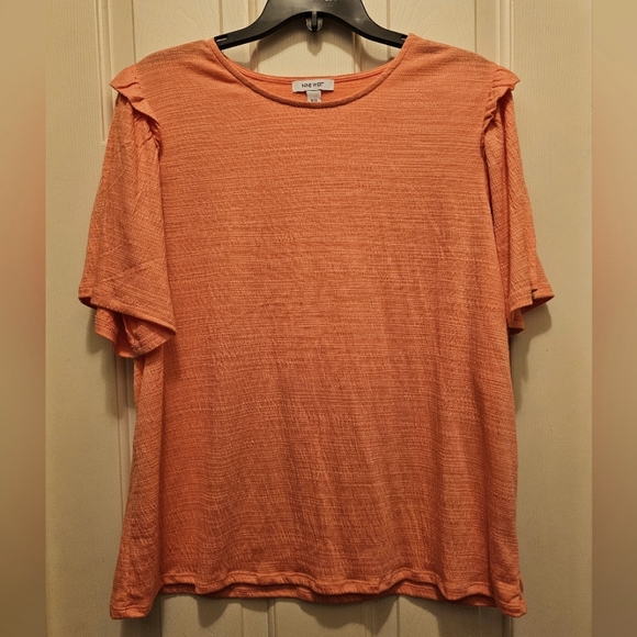 NWT Nine West Coral Flutter Sleeve Top - XXL - Picture 1 of 7